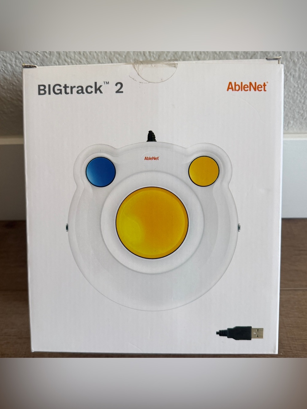 AbleNet BIGtrack 2 Trackball Mouse USB Plug For Special Needs Excellent Working